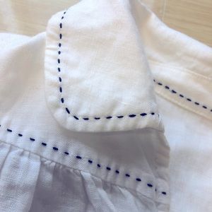 Anthropologie 100% White Linen Blouse